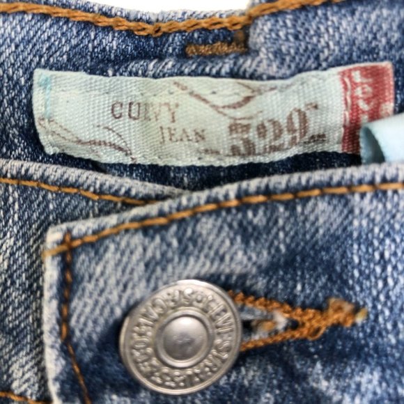 LEVI'S Denim Jean Shorts 529 Cutoff Shorts Size 12 - Picture 4 of 9